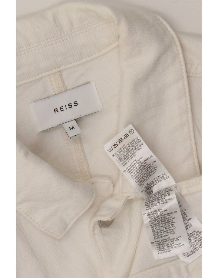 Jaqueta jeans masculina Reiss UK 38 algodão branco médio