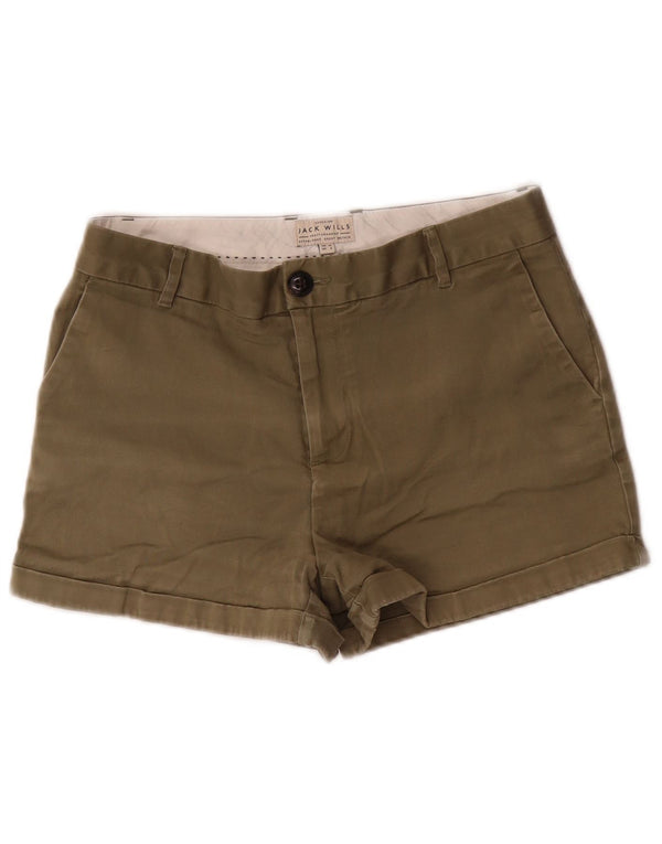 Shorts Chino feminino Jack Wills UK 10 pequeno W30 algodão cáqui