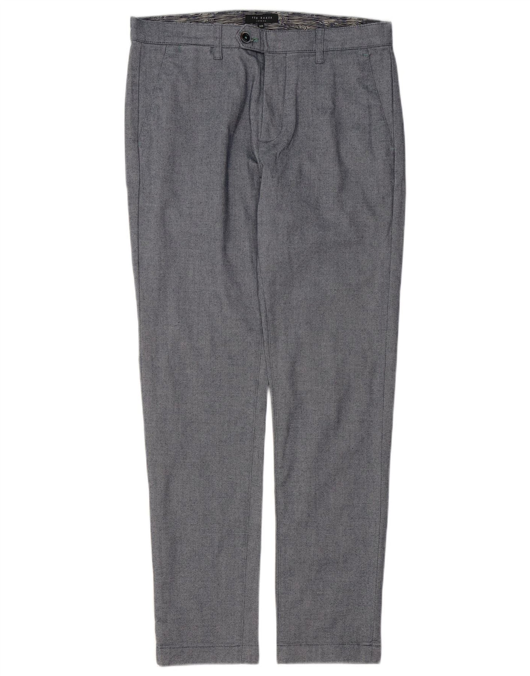 Calça masculina slim Ted Baker W32 L31 algodão cinza