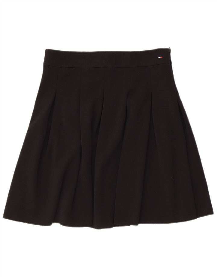 Tommy Hilfiger Mini saia plissada feminina média W28 poliéster preto