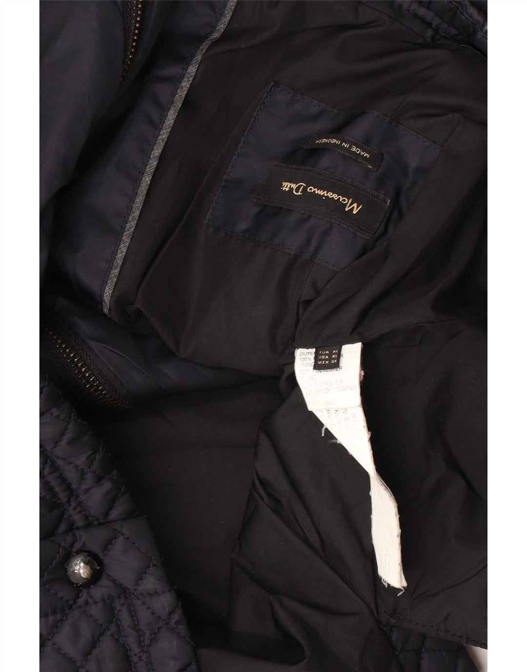 Colete acolchoado feminino Massimo Dutti UK 18 XL preto poliéster