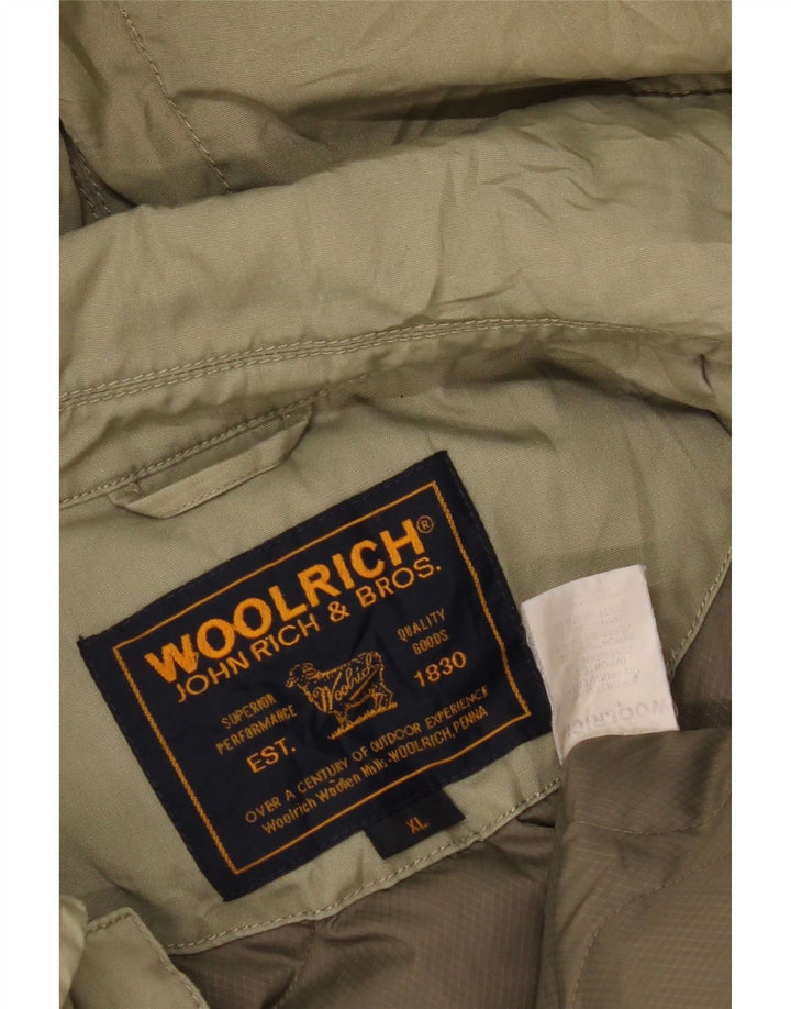 Jaqueta masculina acolchoada com capuz Woolrich UK 42 XL cáqui