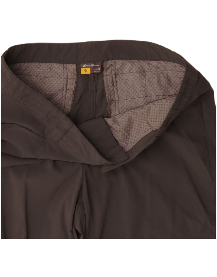 Shorts casuais femininos Eddie Bauer US 10 grandes W34 cinza poliamida