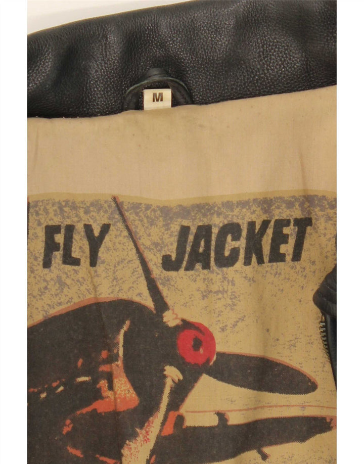 Jaqueta de couro feminina Fly UK 14 couro preto médio