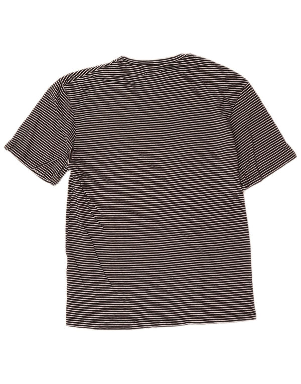 Camiseta masculina Jack & Jones Top XS de algodão listrado preto