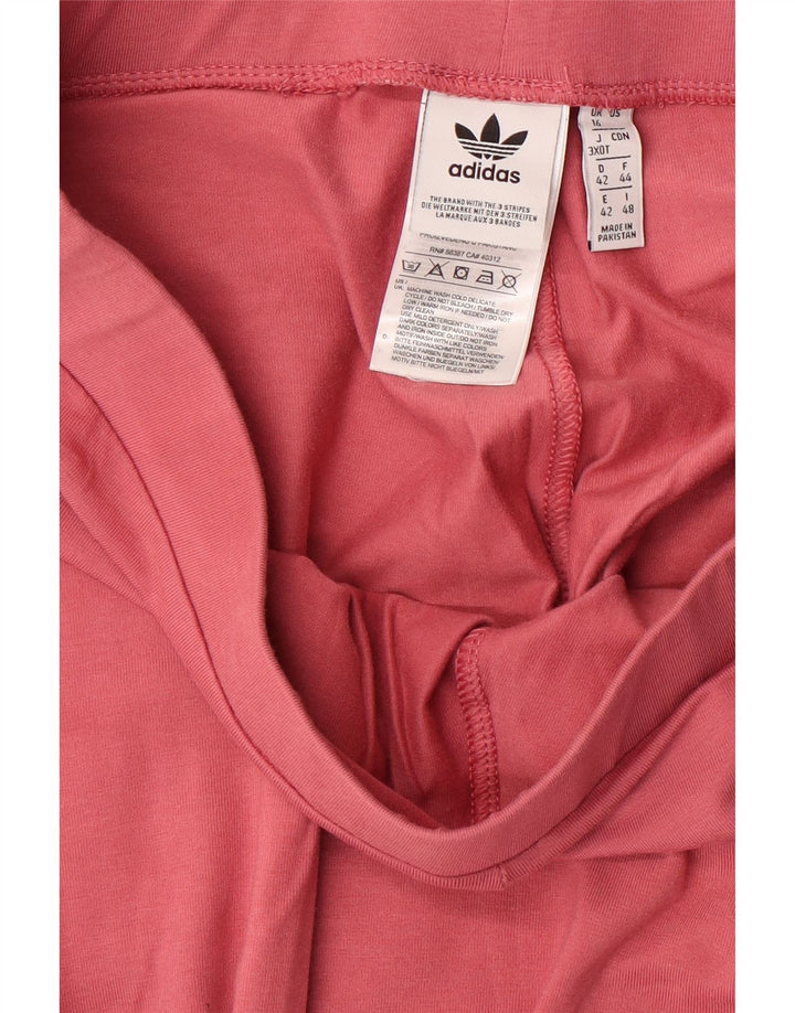 Leggings ADIDAS Femininas UK 16 Grande Algodão Rosa