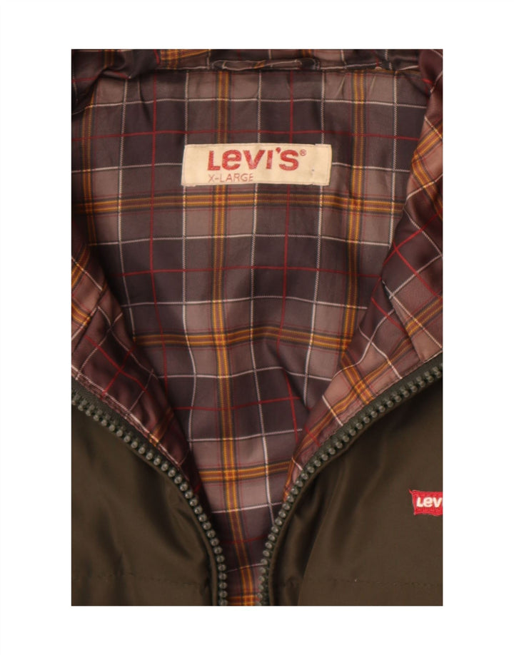 Jaqueta masculina acolchoada com capuz Levi's UK 42 XL Caqui