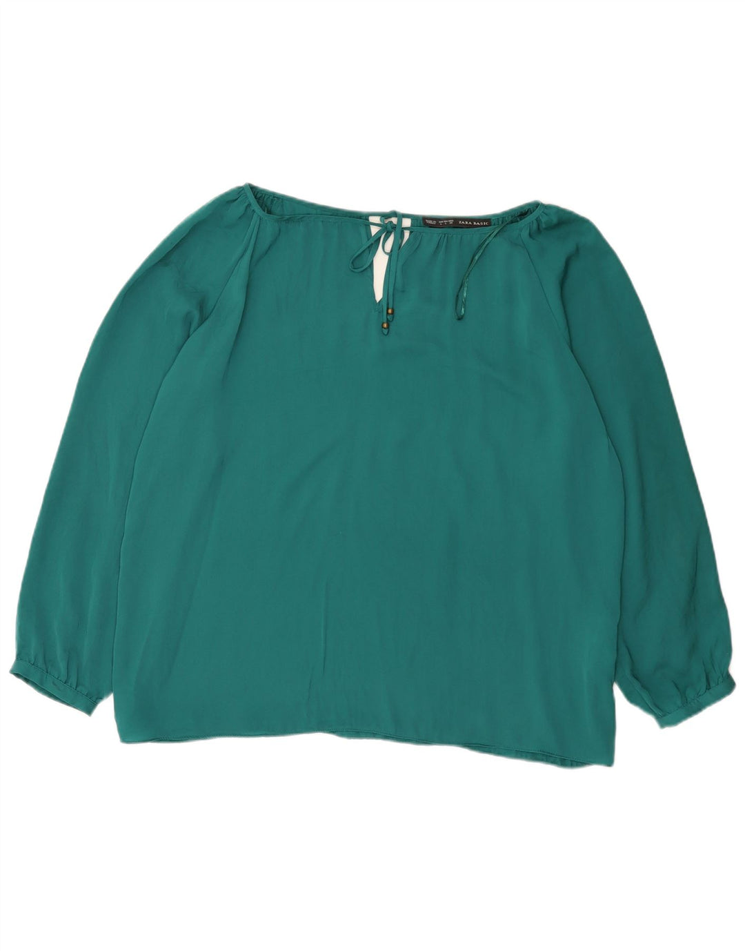 Blusa oversized feminina Zara UK 16 grande poliéster verde