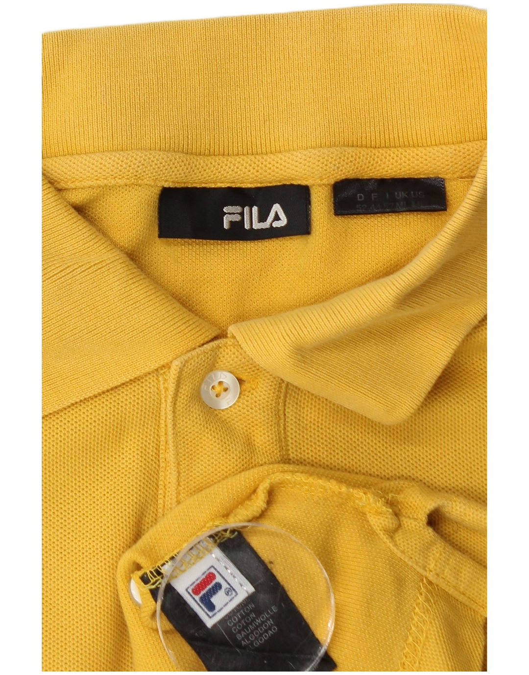 Camisa polo masculina FILA algodão amarelo médio