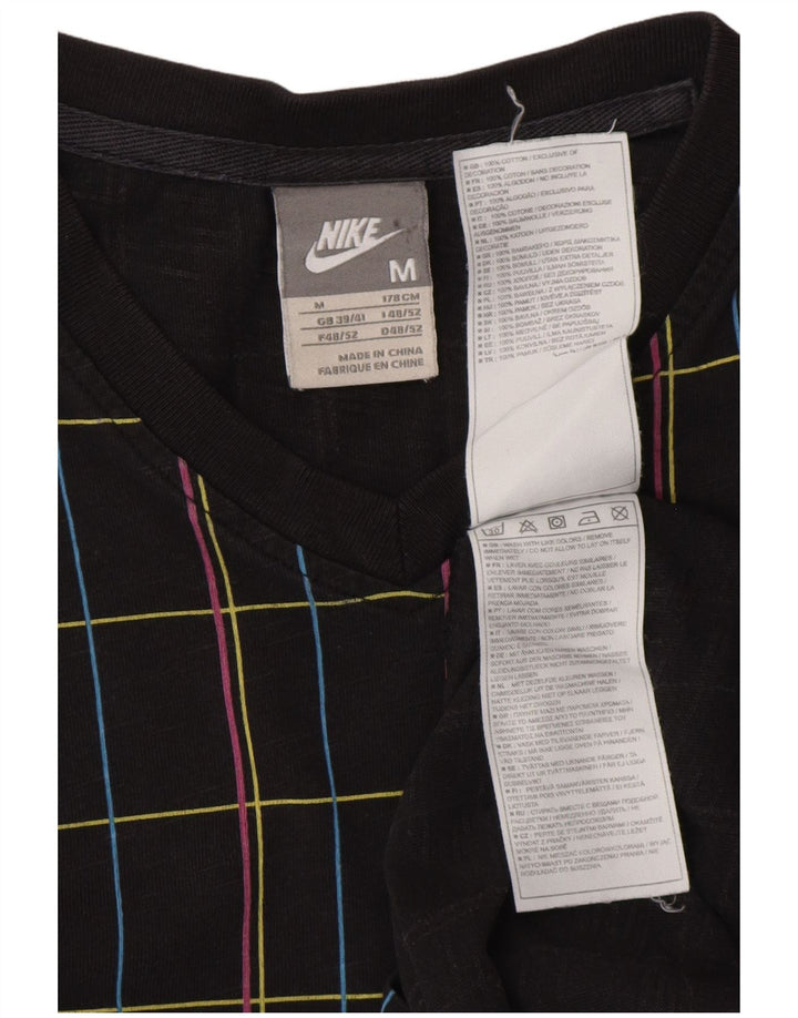 Camiseta masculina NIKE UK 39/40 médio preto xadrez algodão