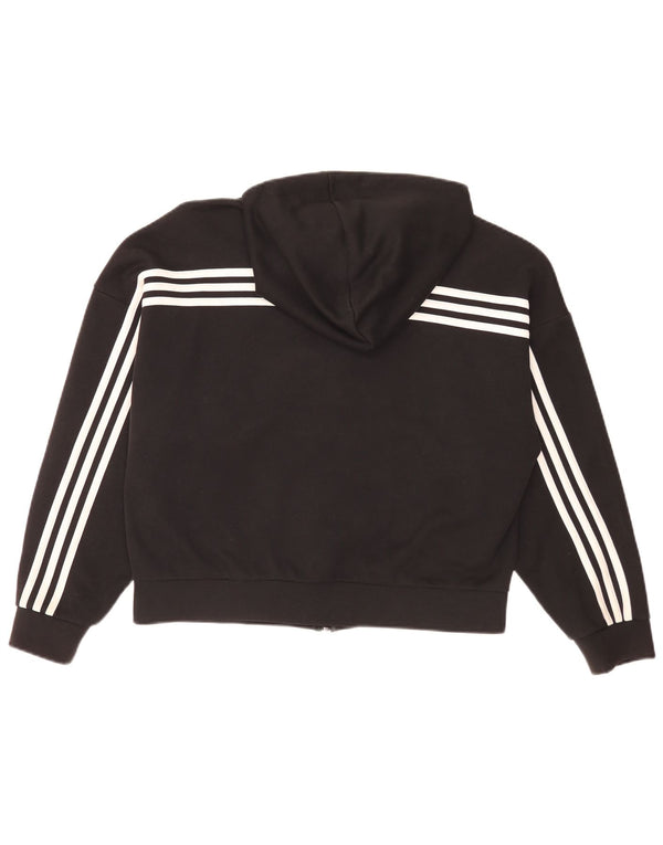 Suéter Adidas Feminino Crop Oversized Zip com Capuz UK 12/14 Médio Preto