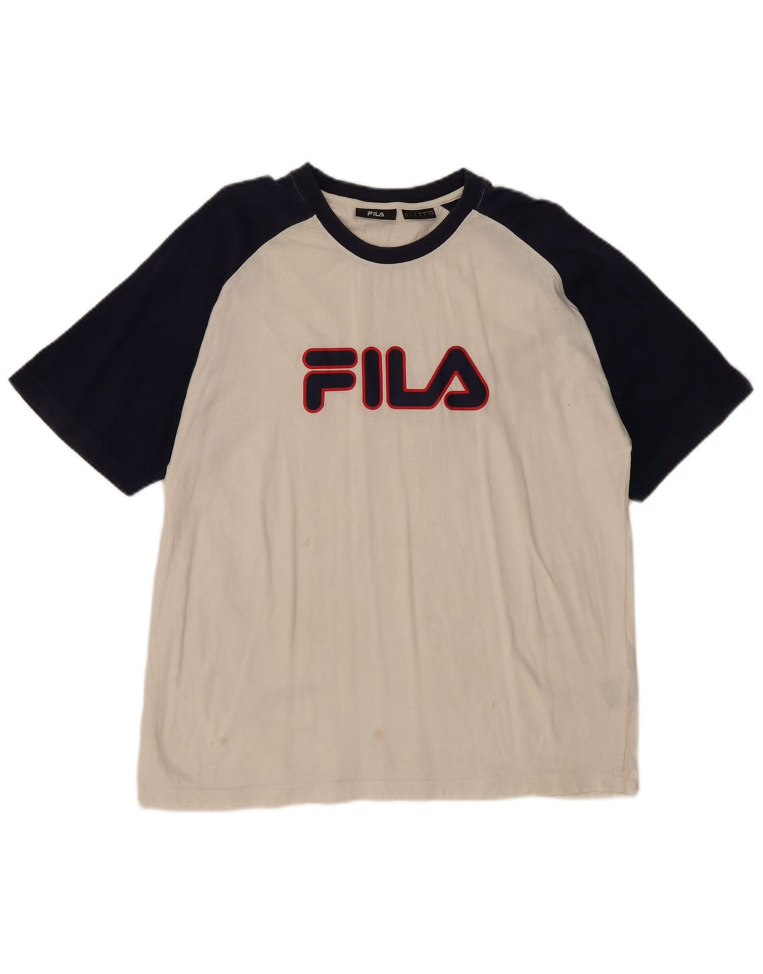 Camiseta masculina gráfica FILA Top grande de algodão colorido branco