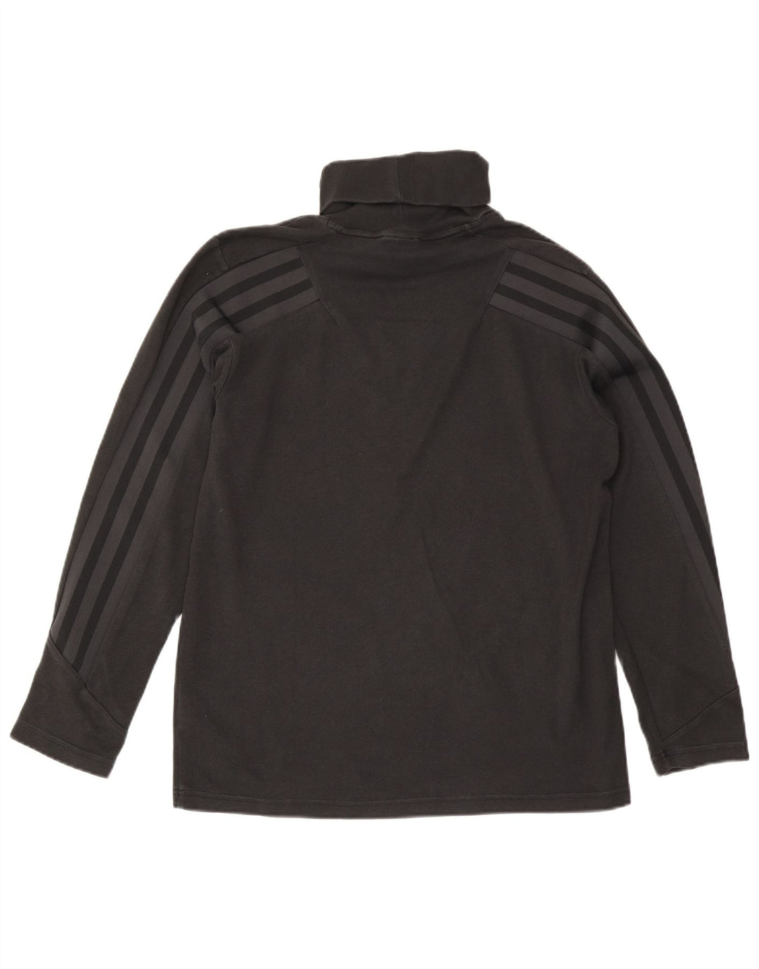 Adidas Mens Roll Neck Top Manga Longa Médio Algodão Preto