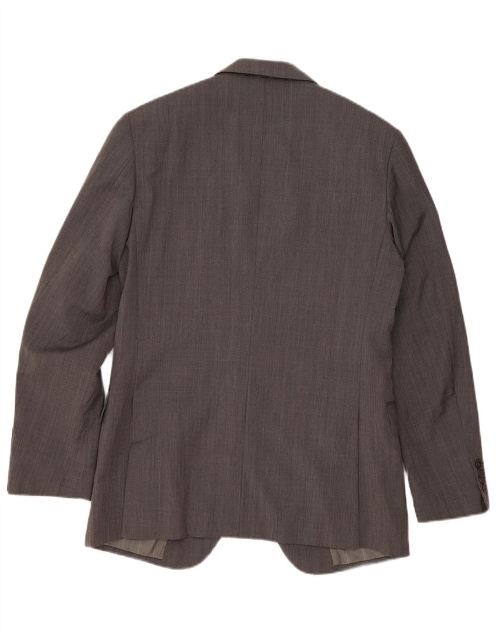 Jaqueta Blazer Masculina Calvin Klein com 2 Botões IT 48 Lã Cinza Médio