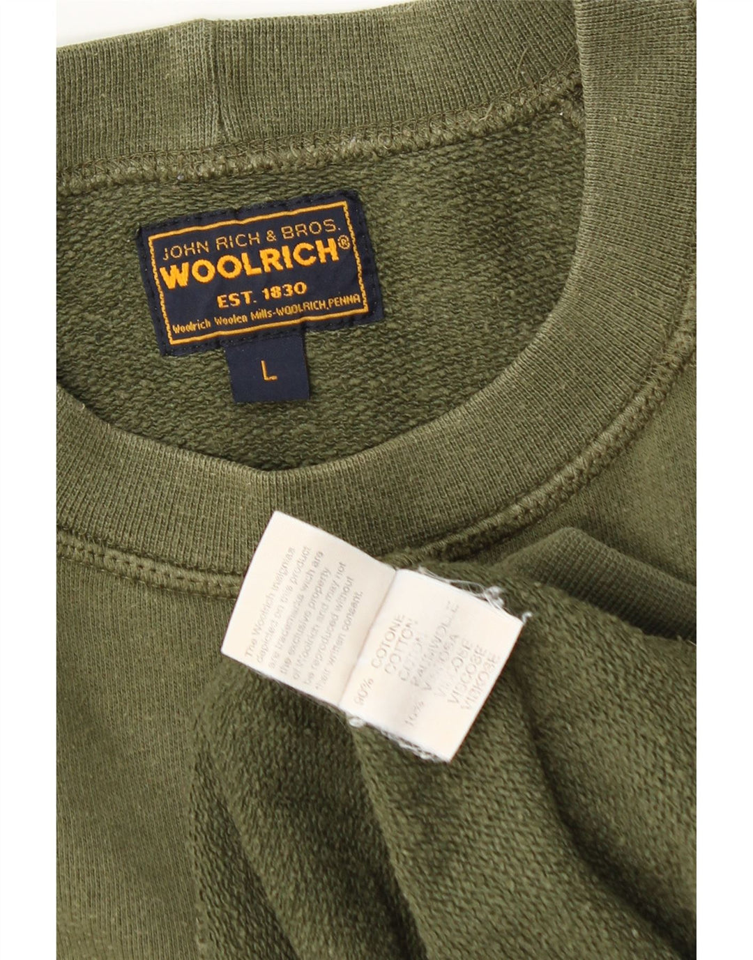 Woolrich moletom masculino gráfico jumper grande algodão verde