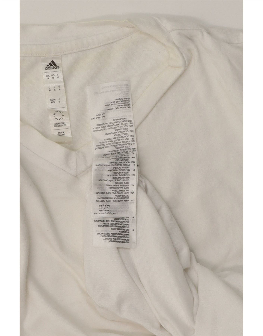 ADIDAS Camiseta Masculina Top Médio Algodão Branco