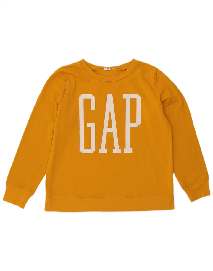 GAP moletom feminino oversized gráfico Reino Unido 10 pequeno algodão amarelo