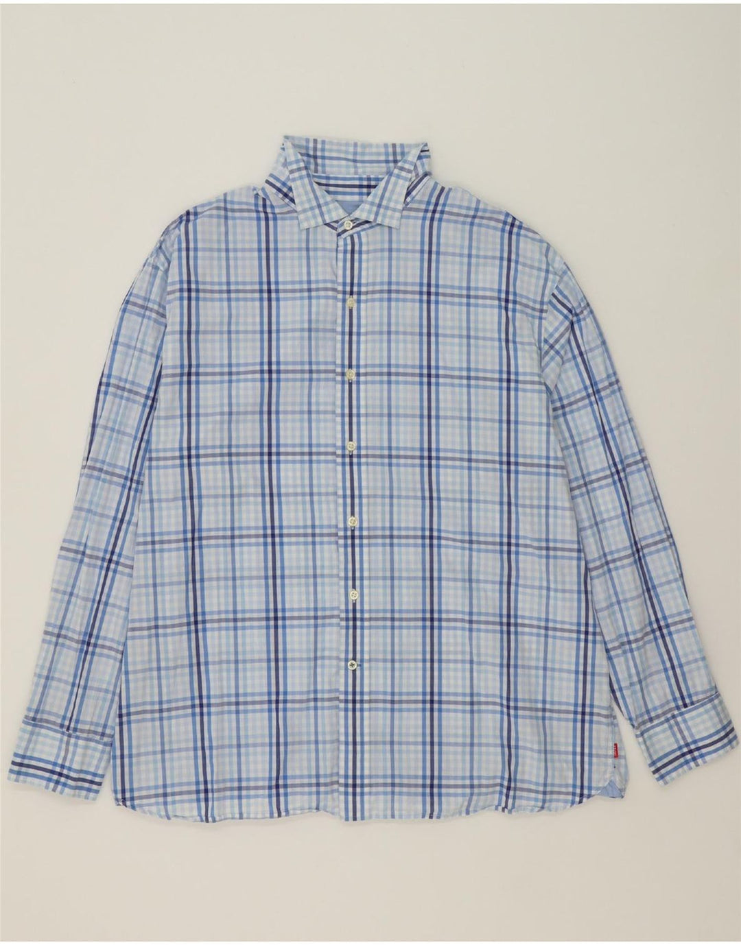 IZOD Mens Shirt XL Blue Check Cotton Vintage Izod and Second-Hand Izod from Messina Hembry 