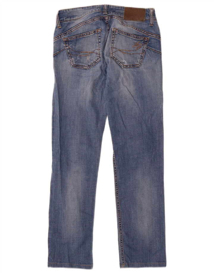 Liu Jo Calça jeans reta feminina desgastada W26 L27 azul