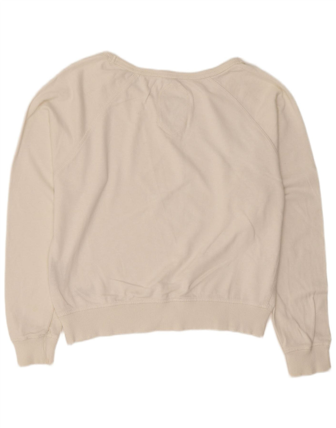 Suéter feminino Superdry UK 16 grande algodão branco