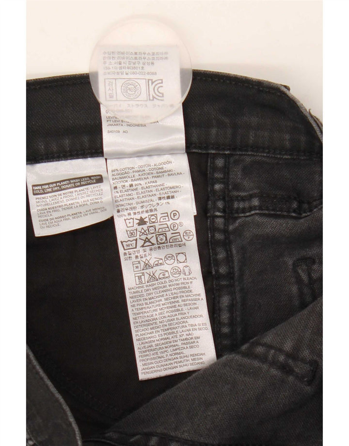 Jeans femininos Levi's Slim W30 L29 algodão preto
