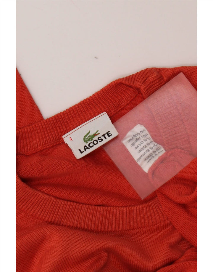 Suéter masculino Lacoste com gola redonda tamanho 4 algodão laranja médio