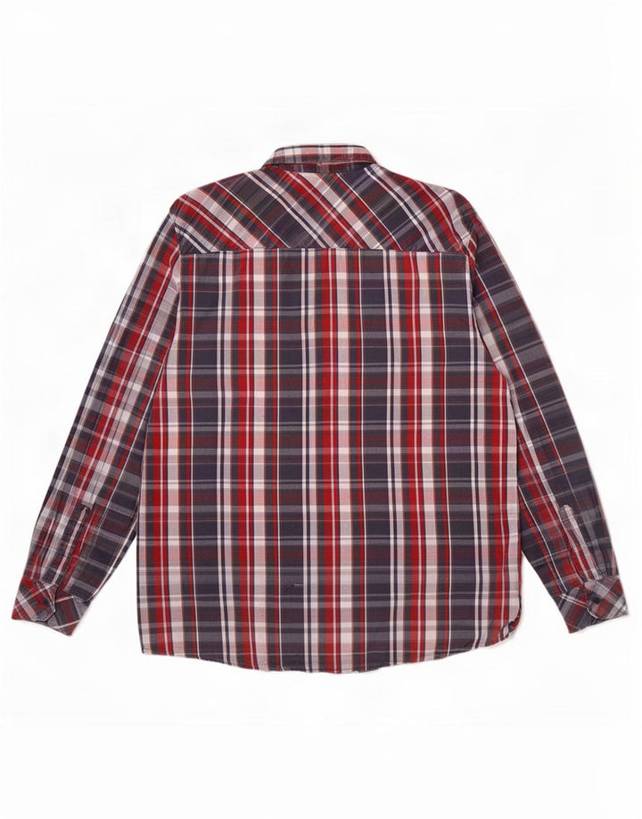 Camisa masculina Mustang Regular Fit grande algodão xadrez azul