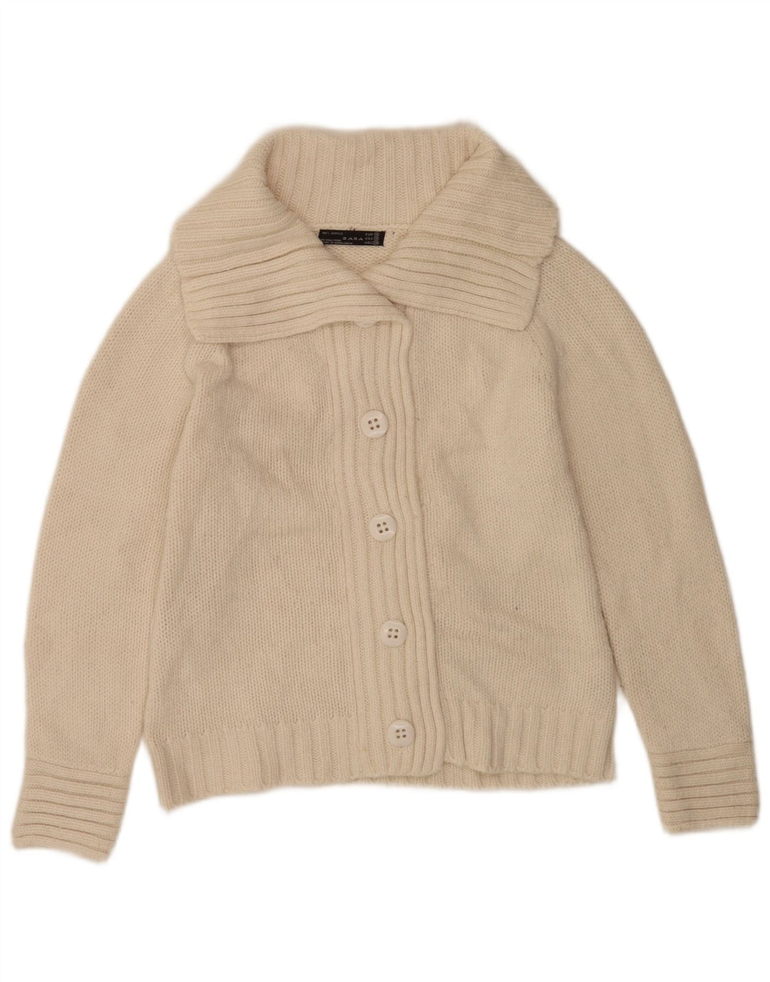 Suéter cardigã feminino Zara UK 14 médio off white acrílico