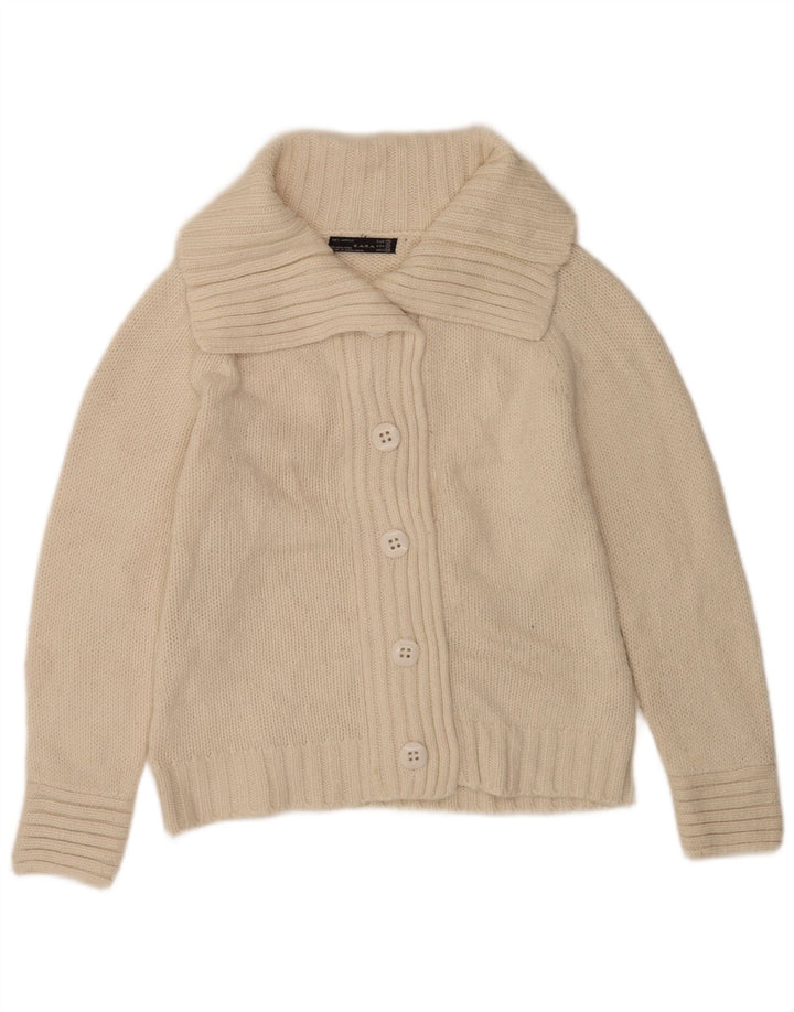 Suéter cardigã feminino Zara UK 14 médio off white acrílico