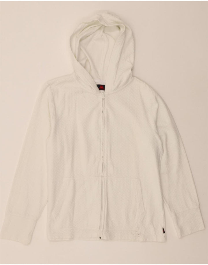 KAPPA Womens Zip Hoodie Sweater UK 18 XL White Argyle/Diamond Vintage Kappa and Second-Hand Kappa from Messina Hembry 