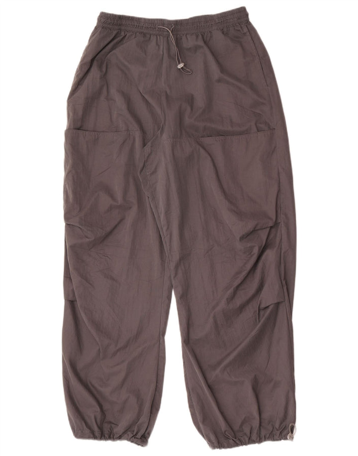 Zara Womens Cargo Tracksuit Calças Joggers UK 14 Grande Cinza Poliéster