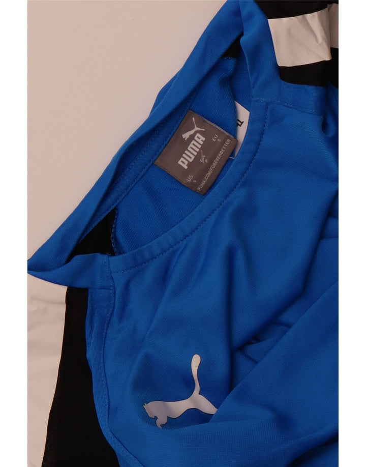 Puma Masculino Top Manga Longa Pequeno Azul Colourblock Poliéster