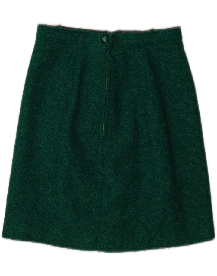 VINTAGE Womens A-Line Skirt W24 XS Green Vintage Vintage and Second-Hand Vintage from Messina Hembry 