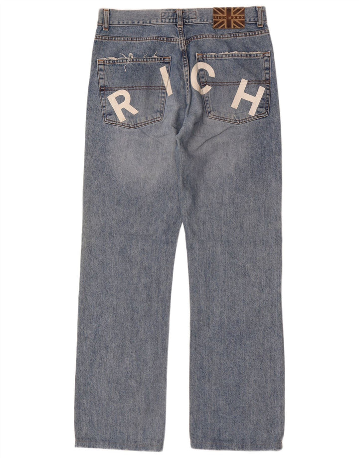 Richmond Mens Straight Jeans W32 L32 Azul Algodão