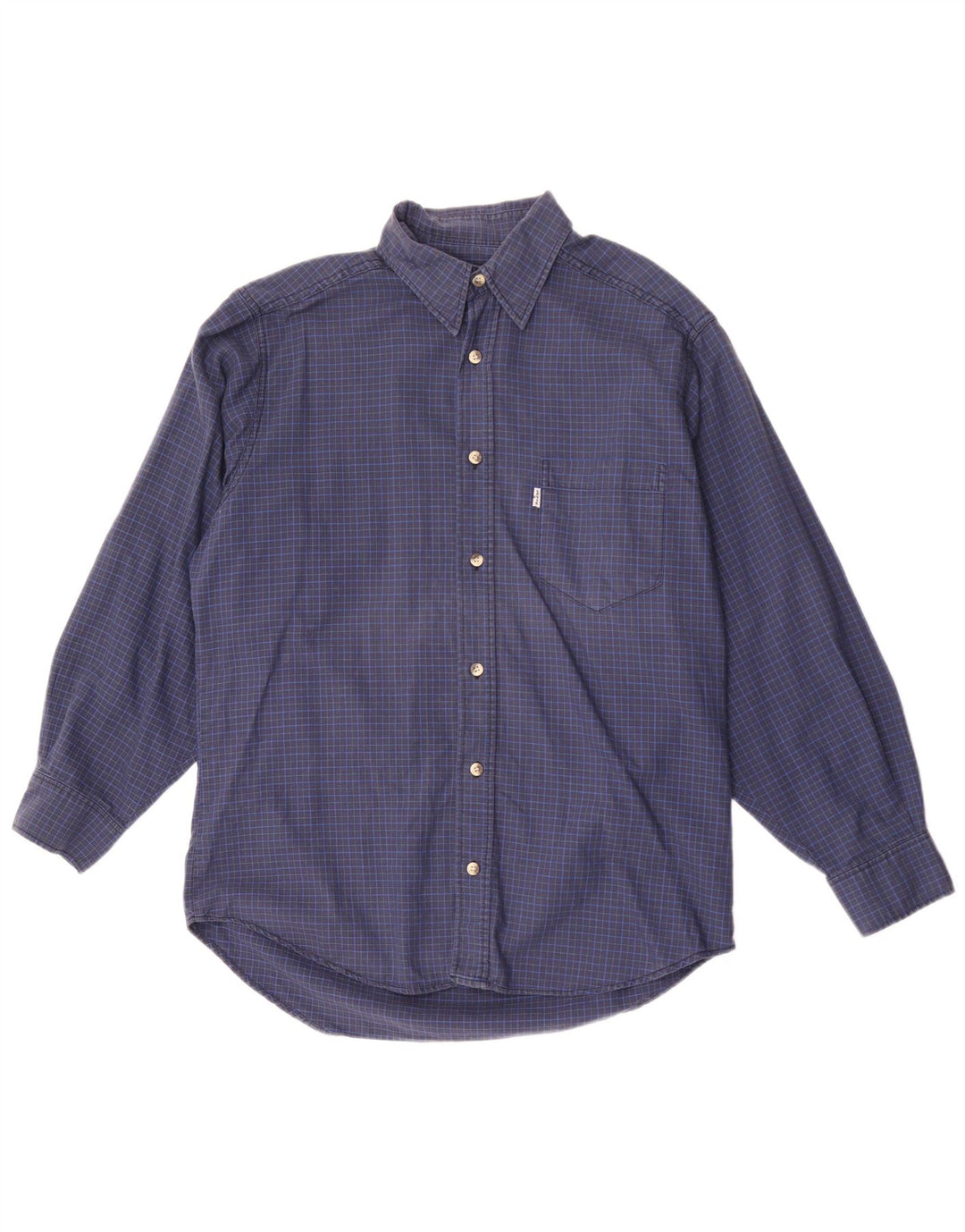 Camisa xadrez masculina Levi's de algodão xadrez azul médio