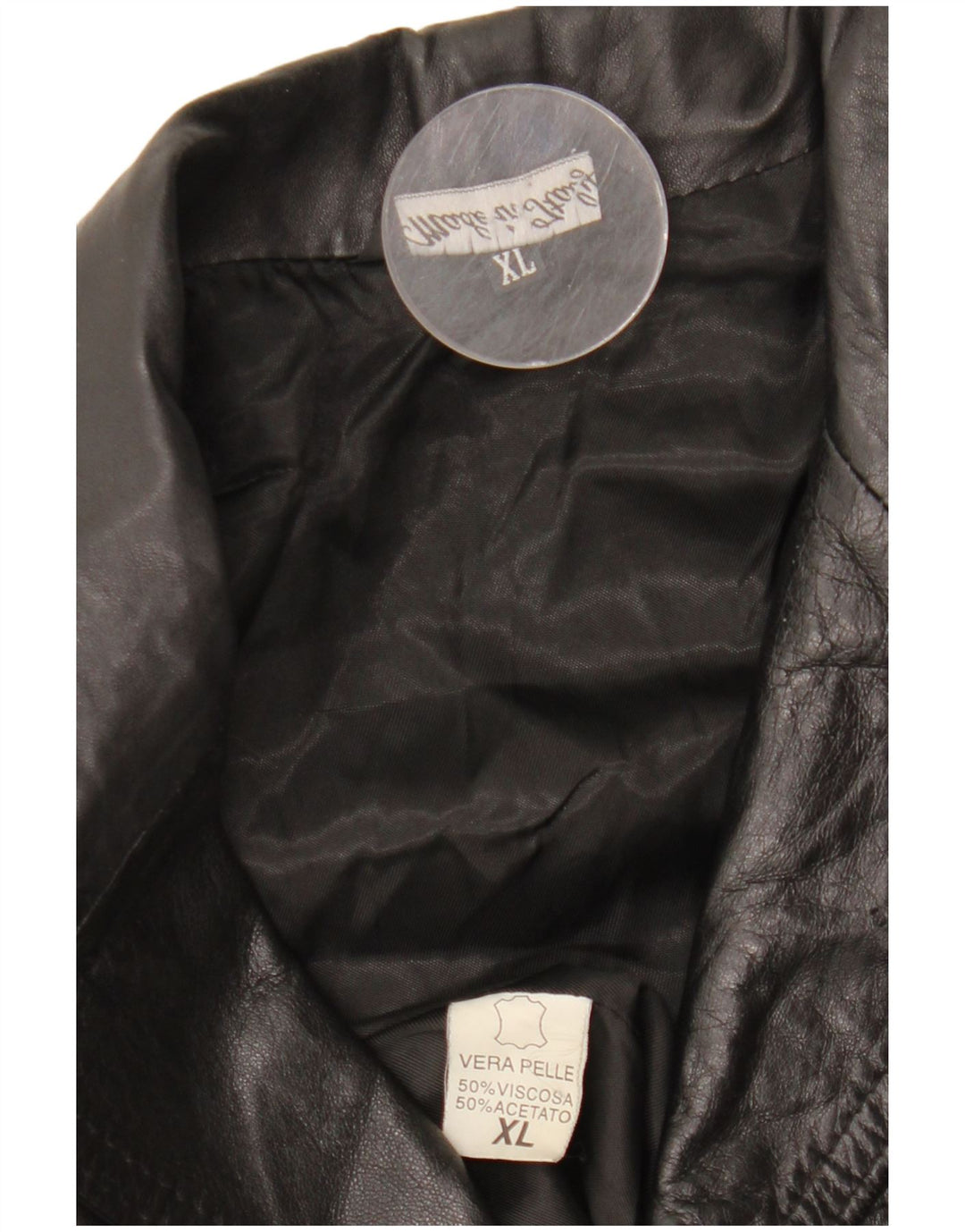 Jaqueta de couro masculina VINTAGE UK 42 XL couro preto