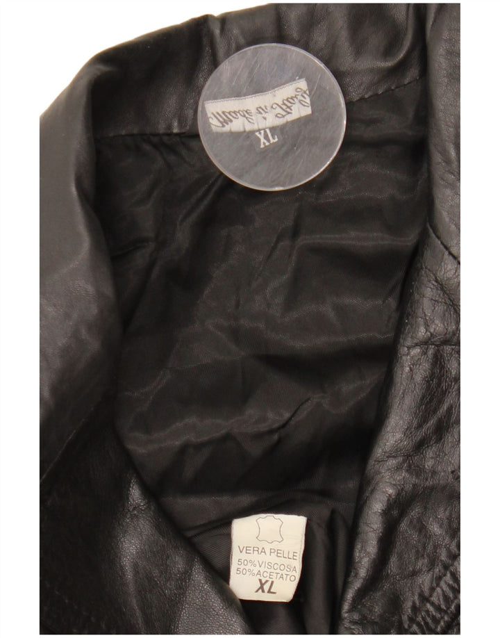 Jaqueta de couro masculina VINTAGE UK 42 XL couro preto