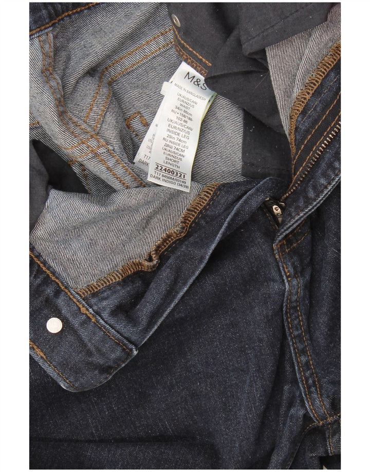 Jeans retos masculinos Marks & Spencer W34 L29 algodão azul marinho