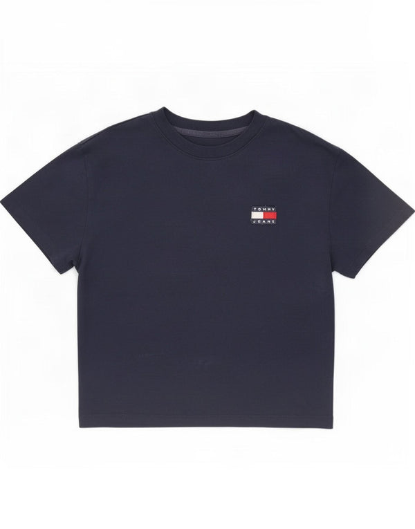 Tommy Hilfiger Camiseta Feminina Oversized Top UK 6 XS Azul Marinho Algodão