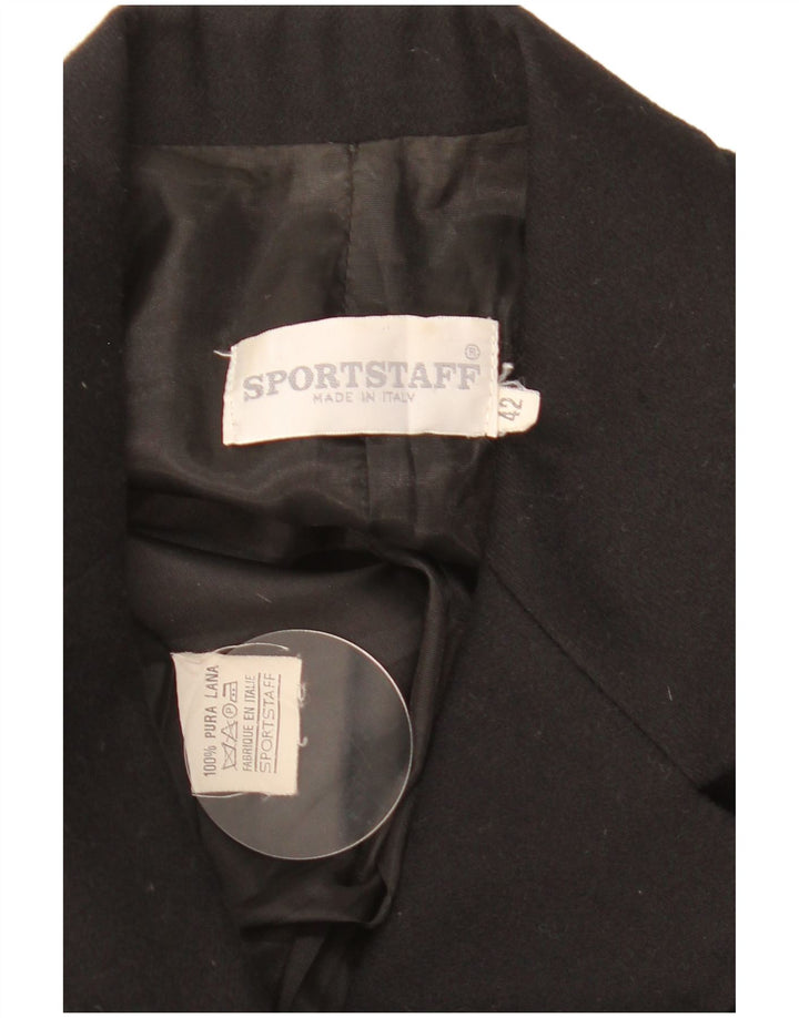 Jaqueta blazer feminina Sportstaff com 9 botões IT 42 lã virgem preta média