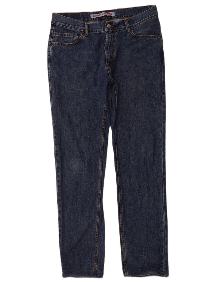 CARRERA Masculino 700 Straight Jeans IT 50 Grande W34 L30 Azul Marinho Algodão