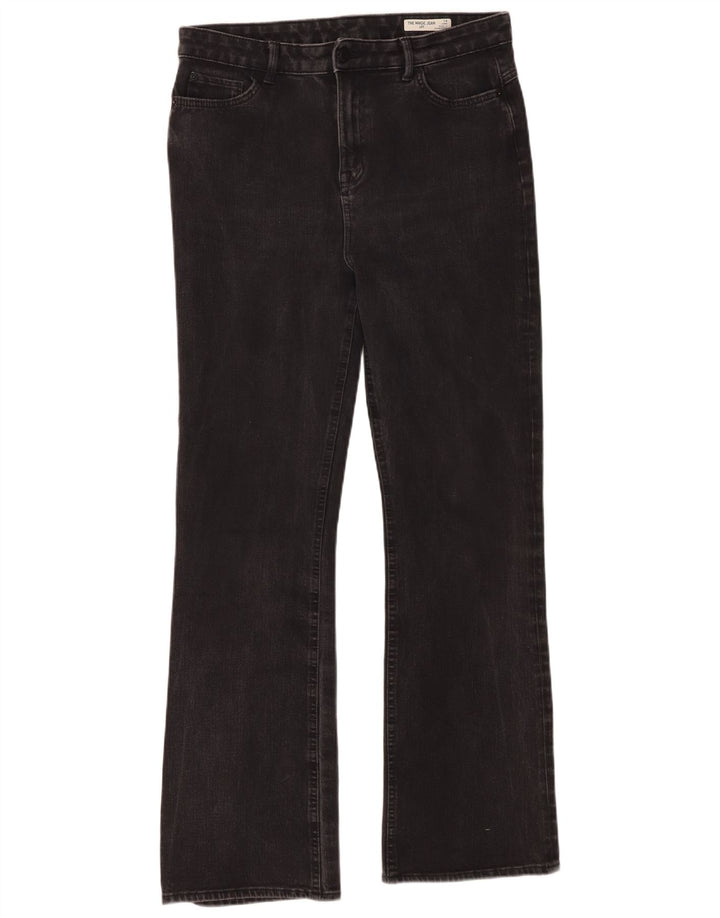 Calça jeans feminina Marks & Spencer Bootcut Reino Unido 14 grande W34 L31 algodão preto