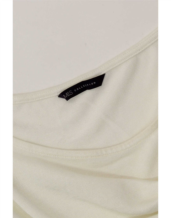Top feminino Marks & Spencer manga 3/4 UK 18 XL branco