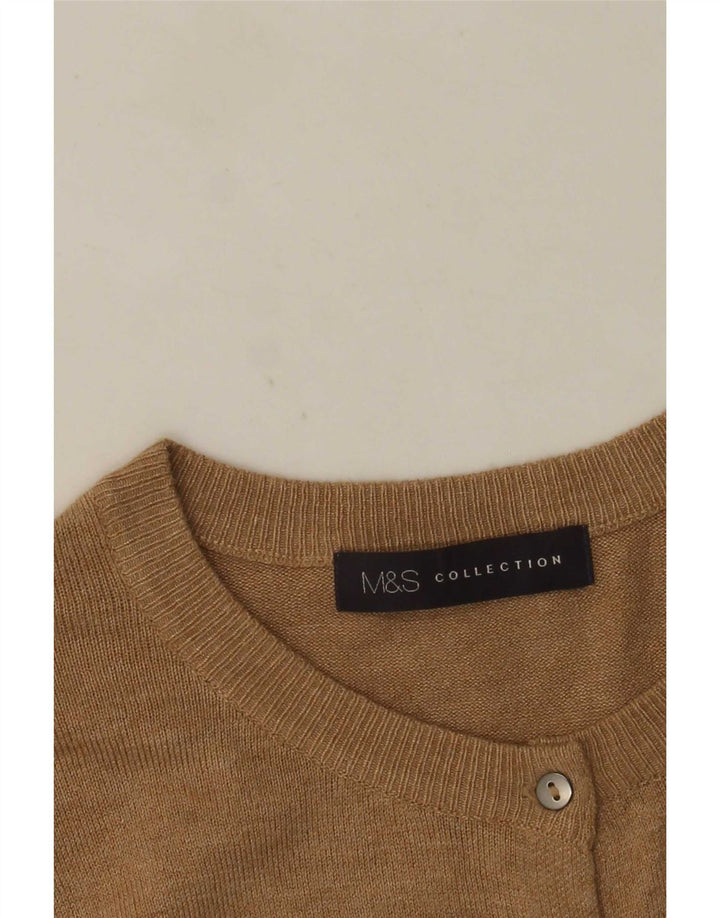 Suéter cardigã feminino Marks & Spencer Reino Unido 14 médio bege