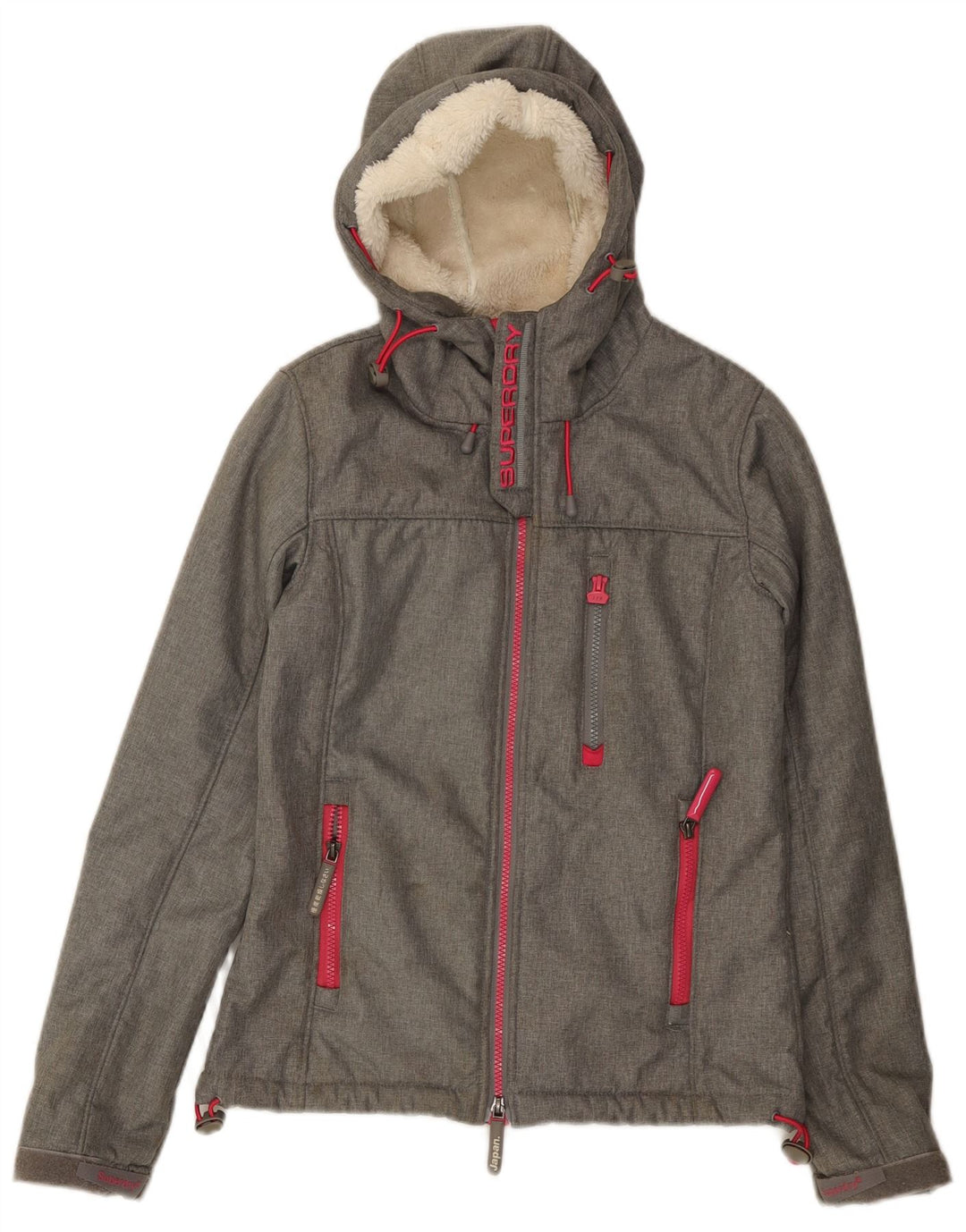 Jaqueta corta-vento feminina SUPERDRY The Windtrekker Graphic UK 6 XS cinza