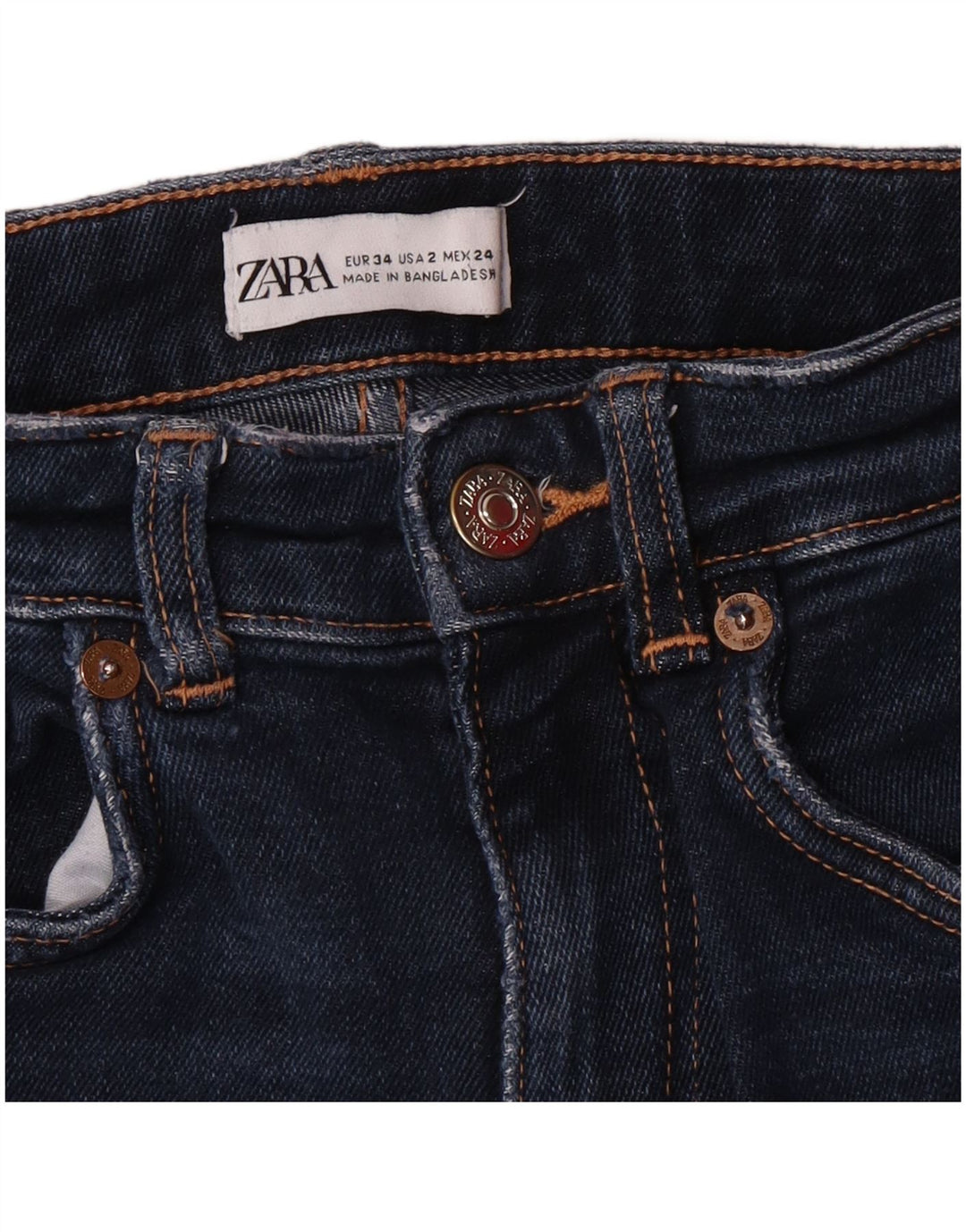 Calça jeans skinny cintura alta feminina Zara EU 34 2XS W24 L27 azul