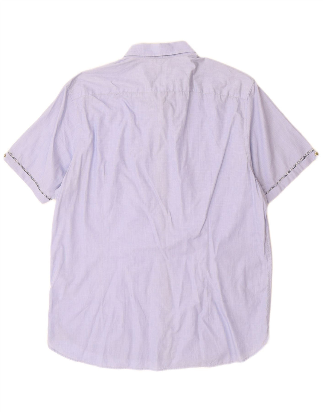 Camisa masculina de manga curta Ted Baker tamanho 5 XL algodão azul