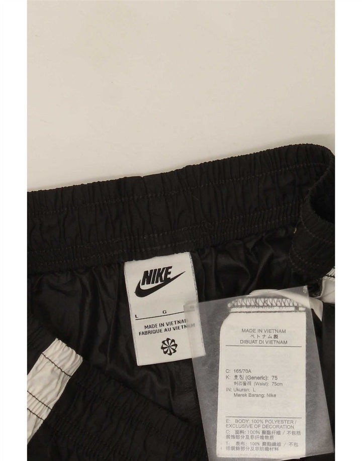 Shorts esportivos gráficos femininos Nike UK 16 grande preto colorido bloco de poliéster