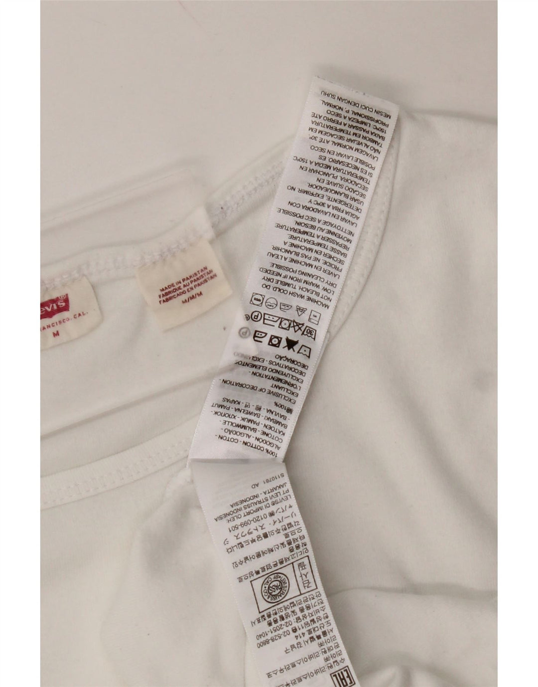 Camiseta feminina LEVI'S UK 12 algodão branco médio