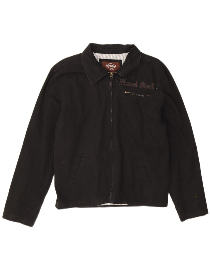Jaqueta bomber masculina Hard Rock Cafe New York Graphic Reino Unido 38 média preta